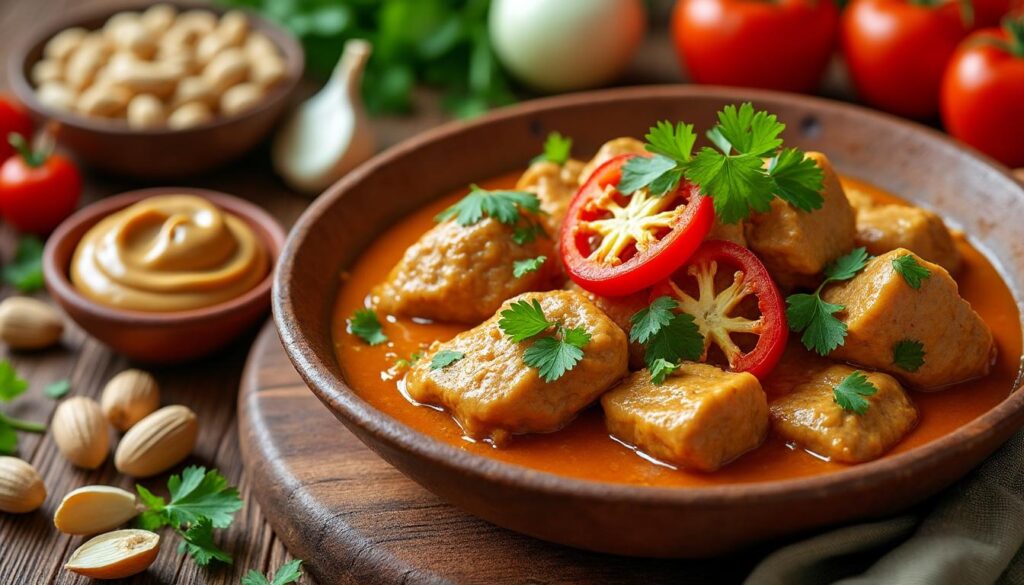 découvrez notre recette facile et rapide de mafé au poulet, un plat délicieux à base de beurre de cacahuète, parfait pour un repas savoureux et convivial.