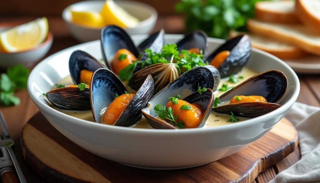 découvrez une recette facile et rapide de moules à la crème, sans vin, idéale pour un repas savoureux et simple à préparer.