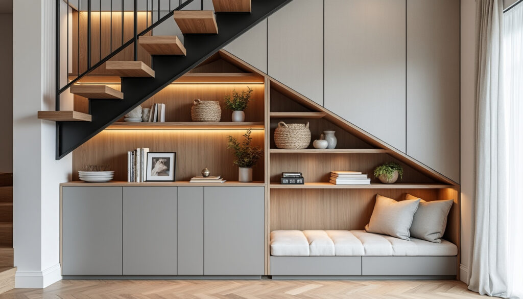 découvrez des idées pratiques et design pour aménager l'espace sous un escalier ouvert, optimisez chaque recoin avec style et fonctionnalité.