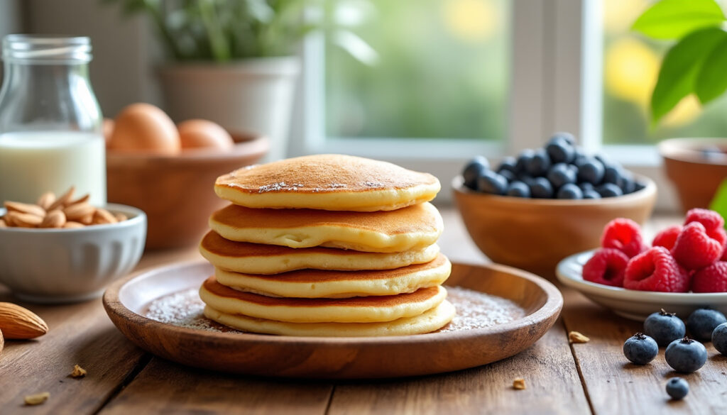 découvrez une recette facile et rapide de pancakes sans lait, moelleux et délicieux, parfaite pour un petit-déjeuner gourmand et sain.
