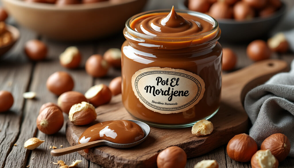 découvrez pot el mordjene, une pâte à tartiner noisette authentique et gourmande, élaborée avec des ingrédients naturels pour un goût riche et savoureux.