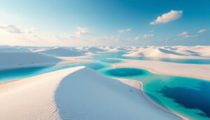 explorez les lençóis maranhenses, un paysage spectaculaire de dunes de sable blanc et de lagunes turquoise au cœur du maranhão, au brésil.