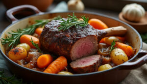 découvrez une épaule d’agneau confite 4 heures, tendre et savoureuse. une recette facile pour régaler vos convives avec une viande fondante.