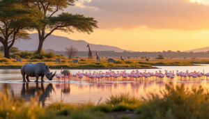 découvrez le parc national du lac nakuru au kenya, ses paysages spectaculaires et sa faune remarquable, des flamants roses aux rhinocéros.